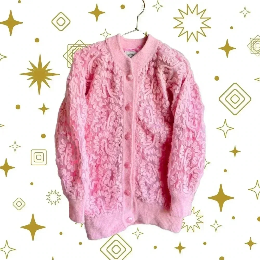 Vintage 80s Pink Saugatuck Cardigan Size: L  (fits S/M best)